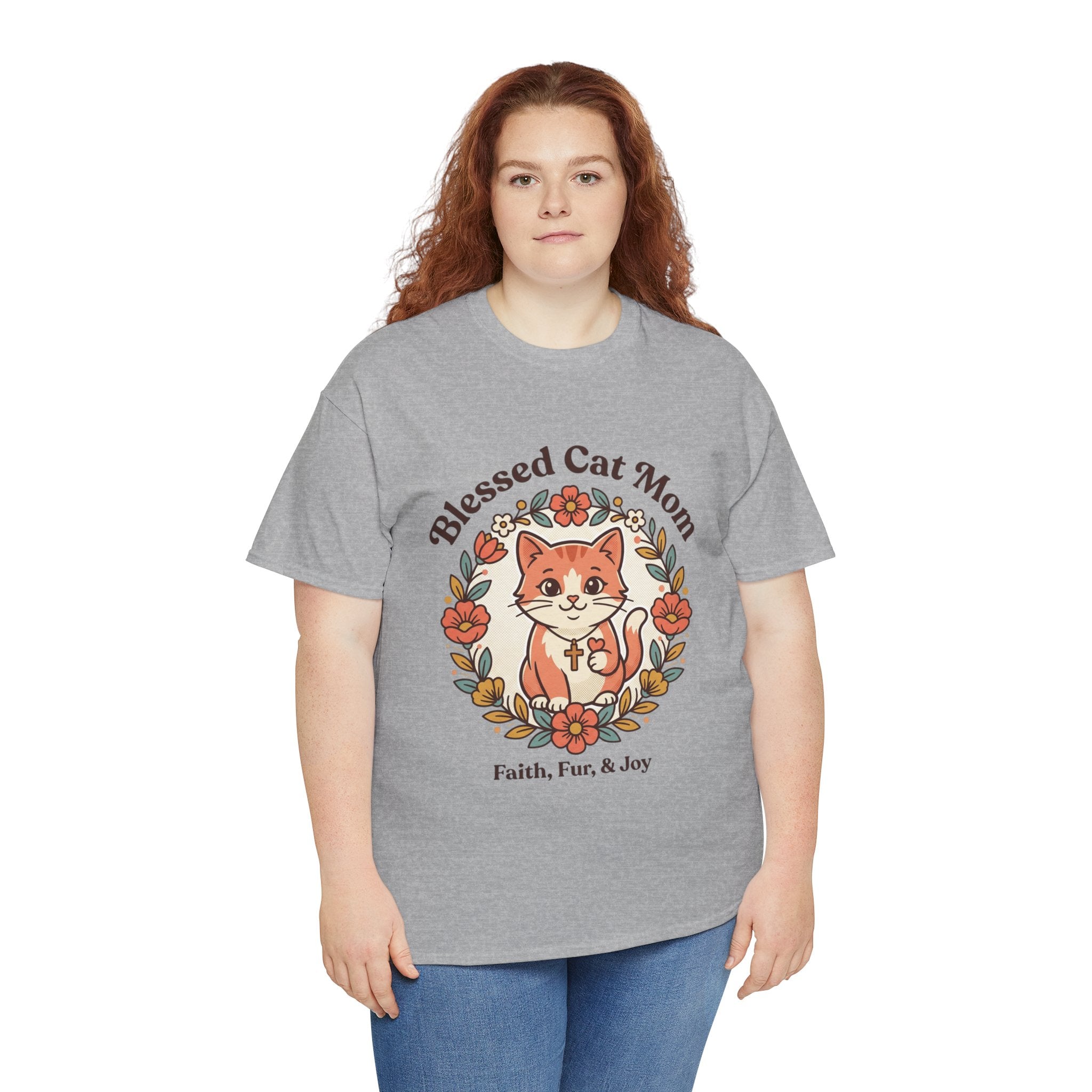 Blessed Cat Mom T-Shirt – Faith, Fur & Joy Floral Cat Mom Tee