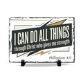 I Can Do All Things Slate Desk Plaque | Philippians Christian Scripture Decor
