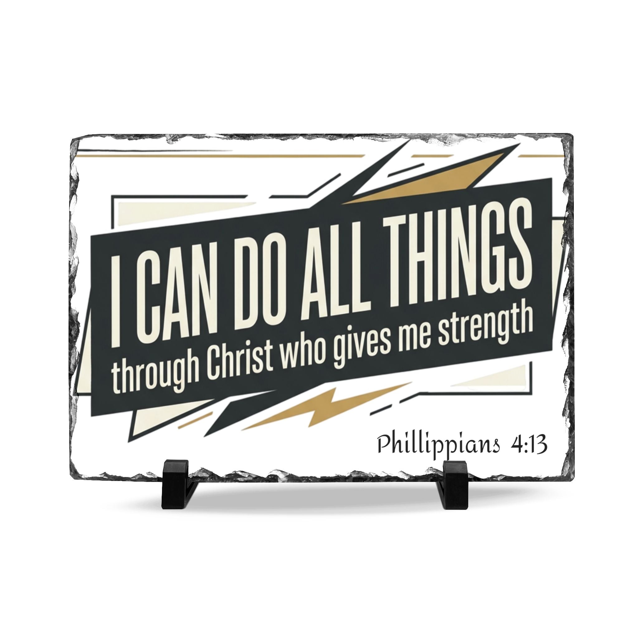 I Can Do All Things Slate Desk Plaque | Philippians Christian Scripture Decor
