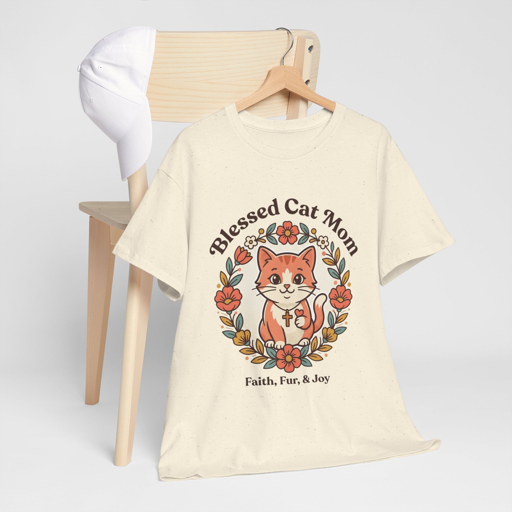 Blessed Cat Mom T-Shirt – Faith, Fur & Joy Floral Cat Mom Tee