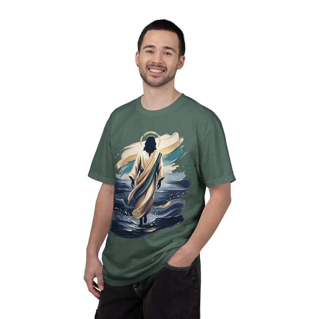 Jesus Walking on Water T-Shirt — Inspirational Christian Faith Tee