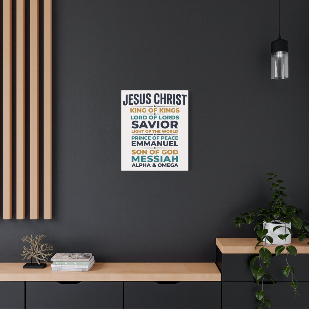 Jesus Christ Typography Wall Art Canvas | Matte Stretched Canvas
