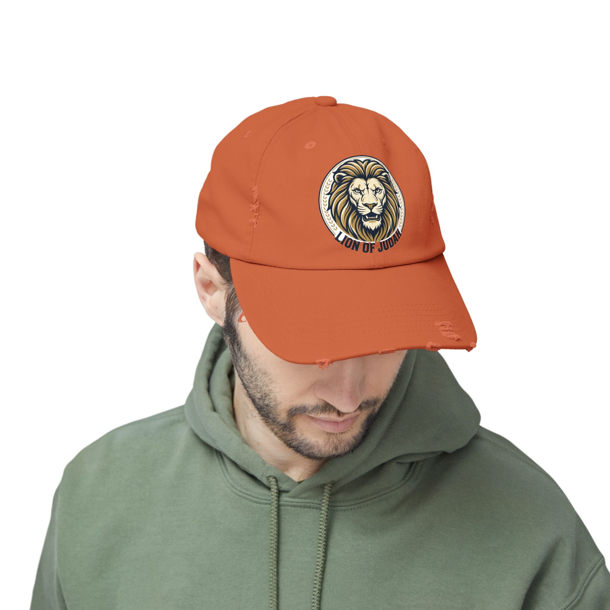 Lion of Judah Distressed Baseball Cap — Vintage Christian Hat