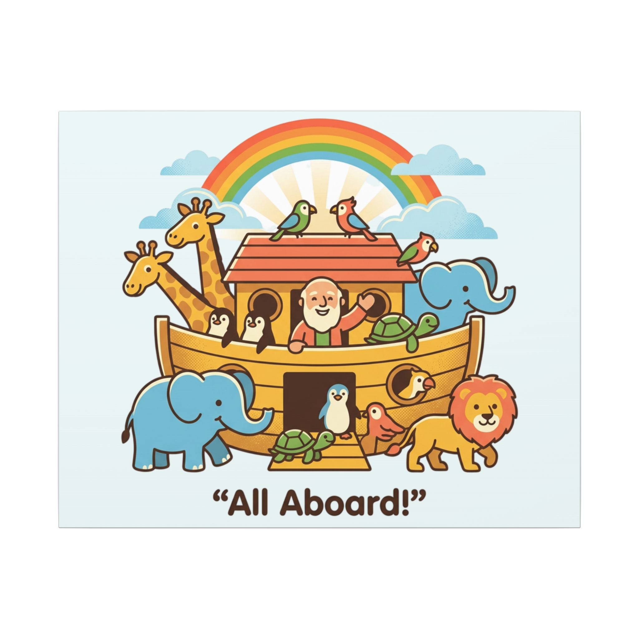 Noah's Ark Animals Matte Canvas | Stretched Wall Art, Kids Nursery Decor