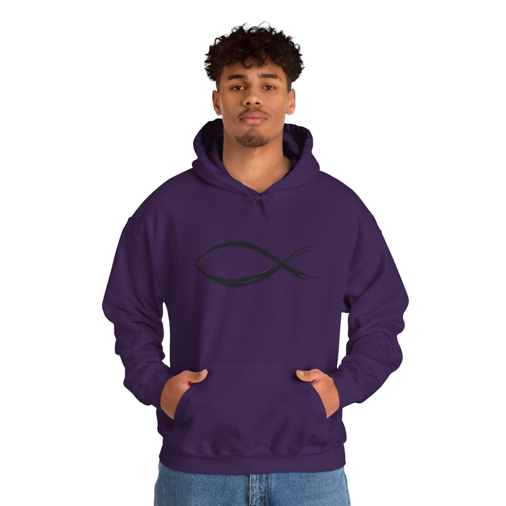 Christian Fish Symbal Heavy Blend™ Hooded Sweatshirt