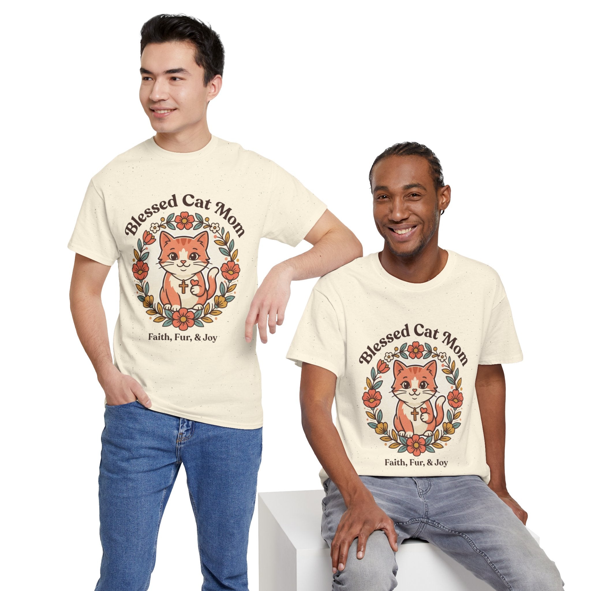 Blessed Cat Mom T-Shirt – Faith, Fur & Joy Floral Cat Mom Tee