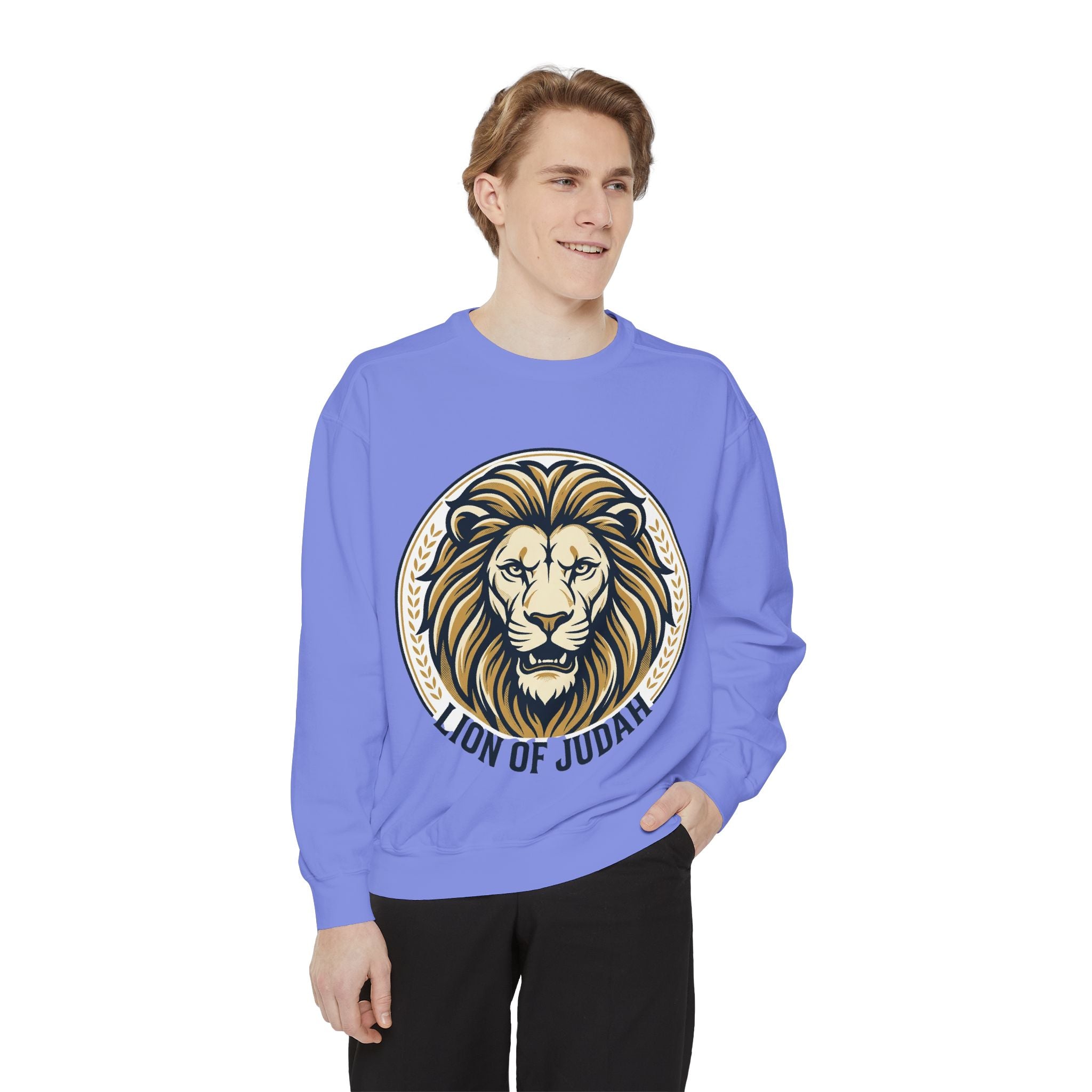 Lion of Judah Sweatshirt — Religious Lion Graphic Crewneck