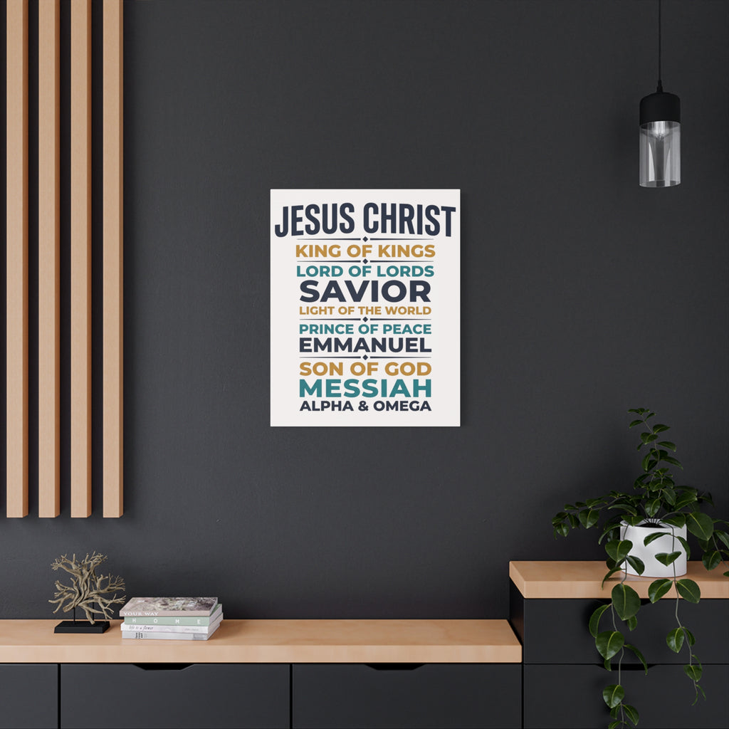 Jesus Christ Typography Wall Art Canvas | Matte Stretched Canvas