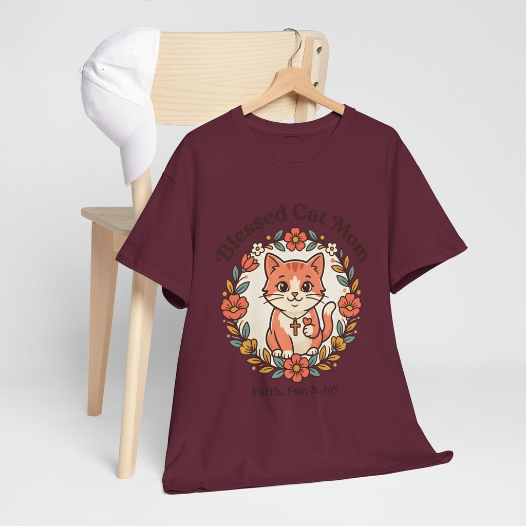 Blessed Cat Mom T-Shirt – Faith, Fur & Joy Floral Cat Mom Tee