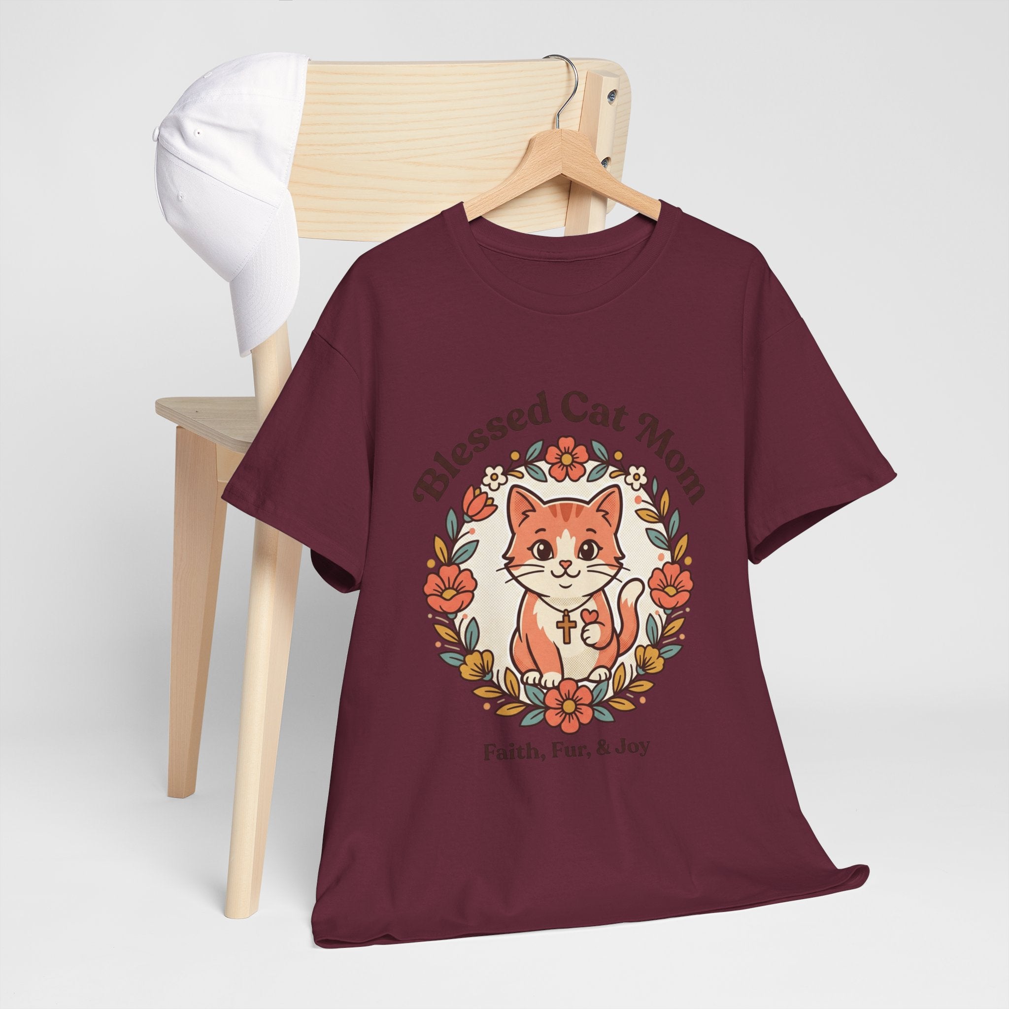 Blessed Cat Mom T-Shirt – Faith, Fur & Joy Floral Cat Mom Tee