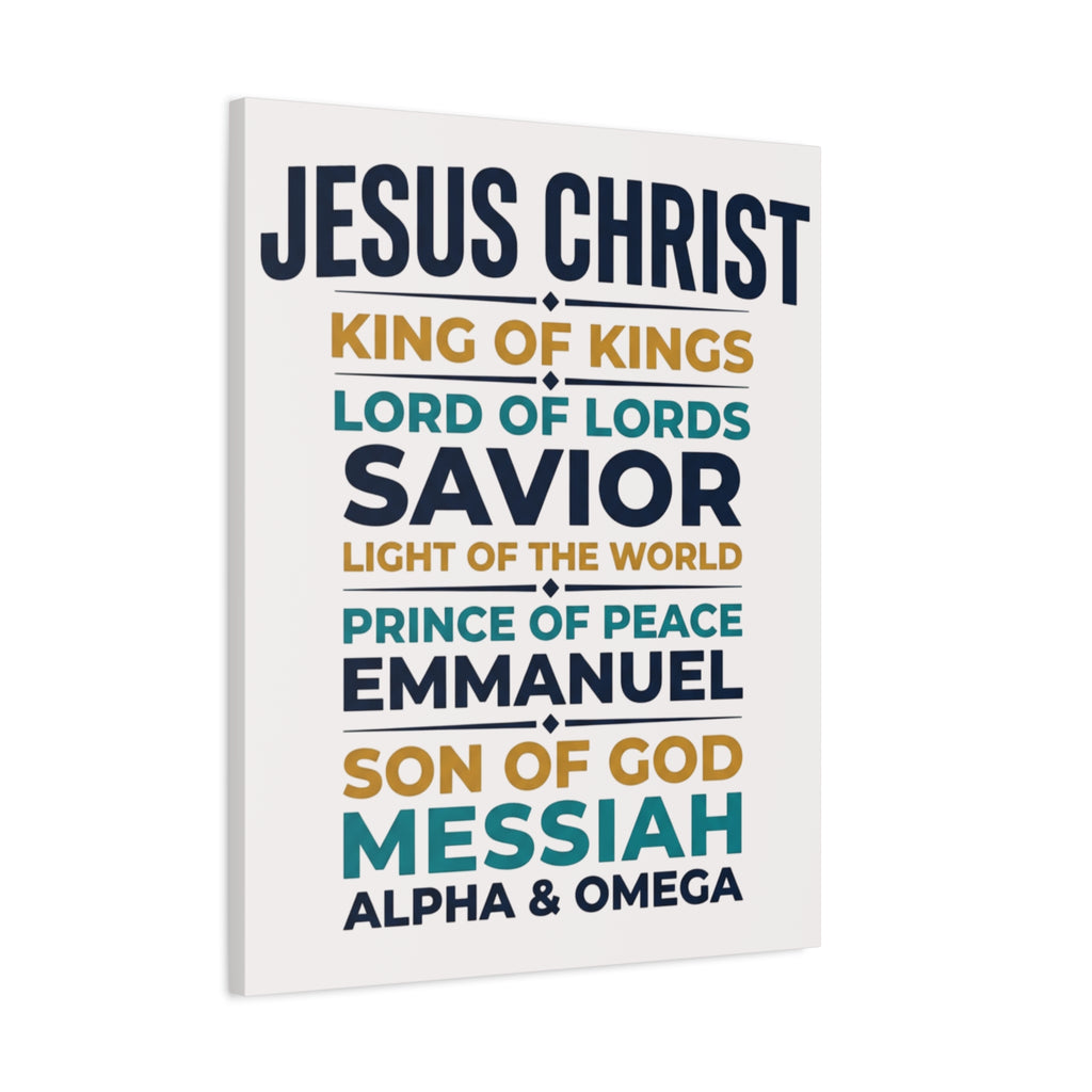 Jesus Christ Typography Wall Art Canvas | Matte Stretched Canvas