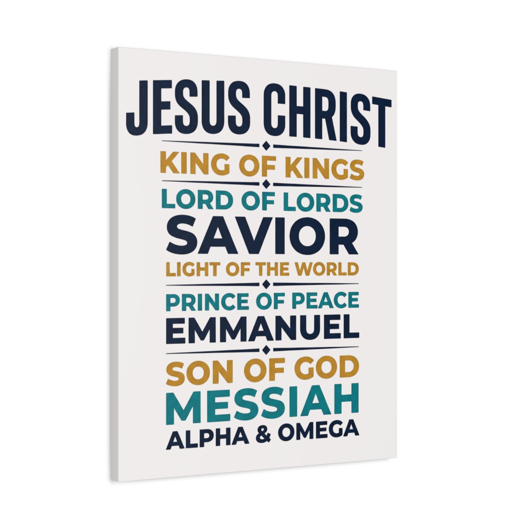 Jesus Christ Typography Wall Art Canvas | Matte Stretched Canvas