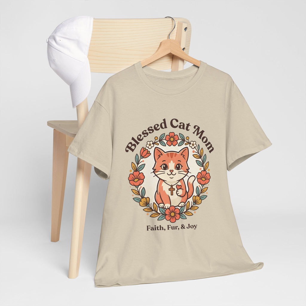 Blessed Cat Mom T-Shirt – Faith, Fur & Joy Floral Cat Mom Tee