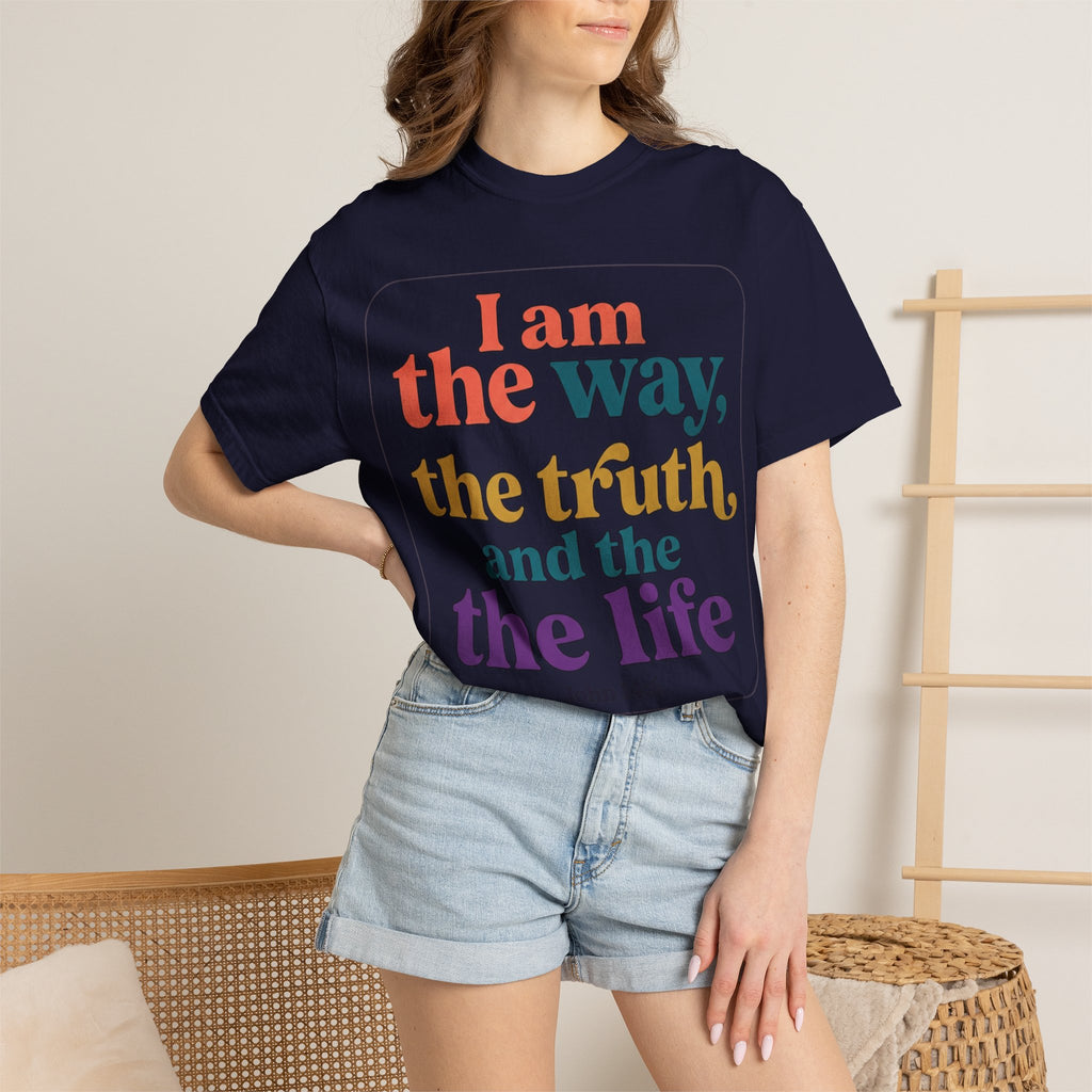 Christian T-Shirt — "I Am the Way, the Truth, and the Life" Retro Scripture Tee (John 14:6)