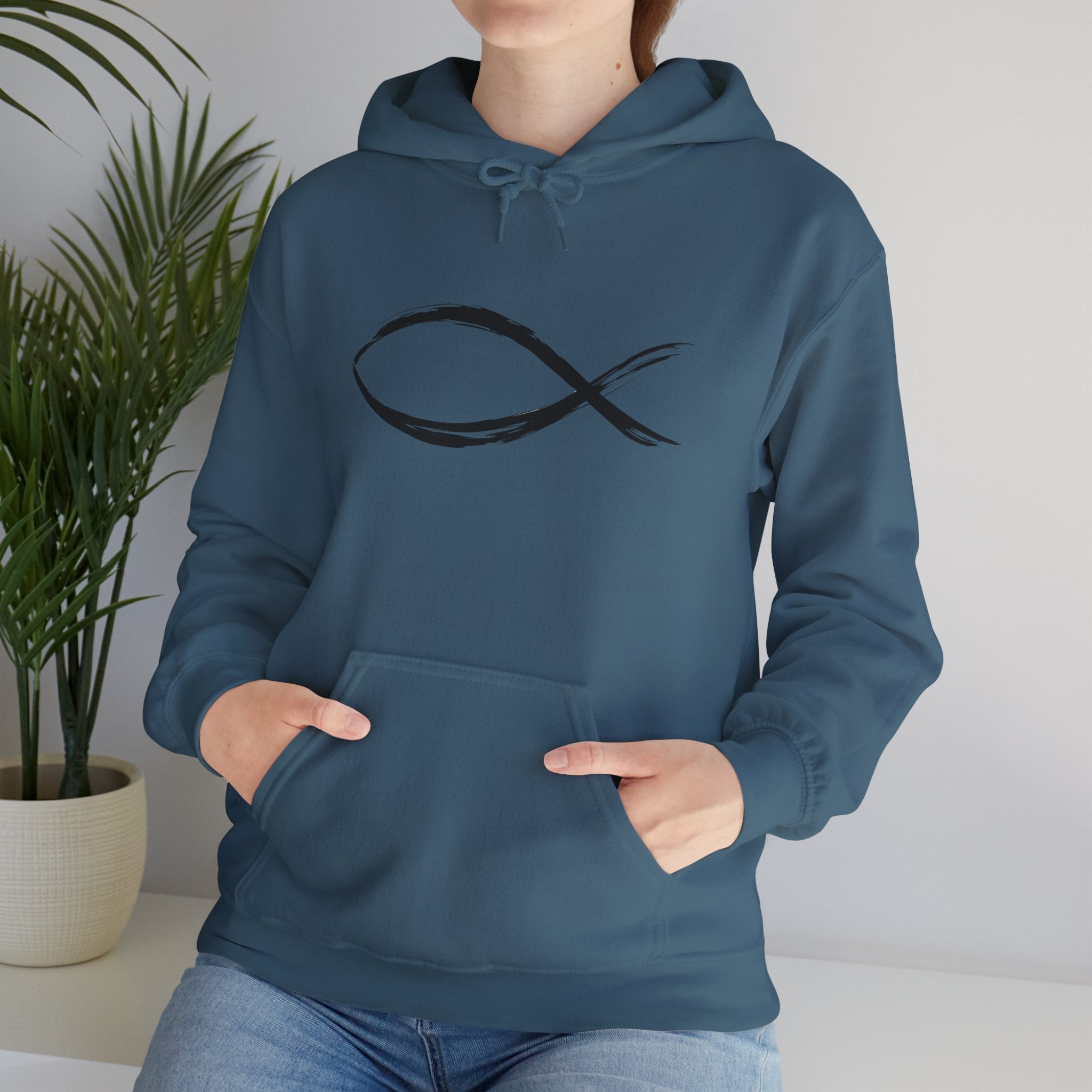Christian Fish Symbal Heavy Blend™ Hooded Sweatshirt