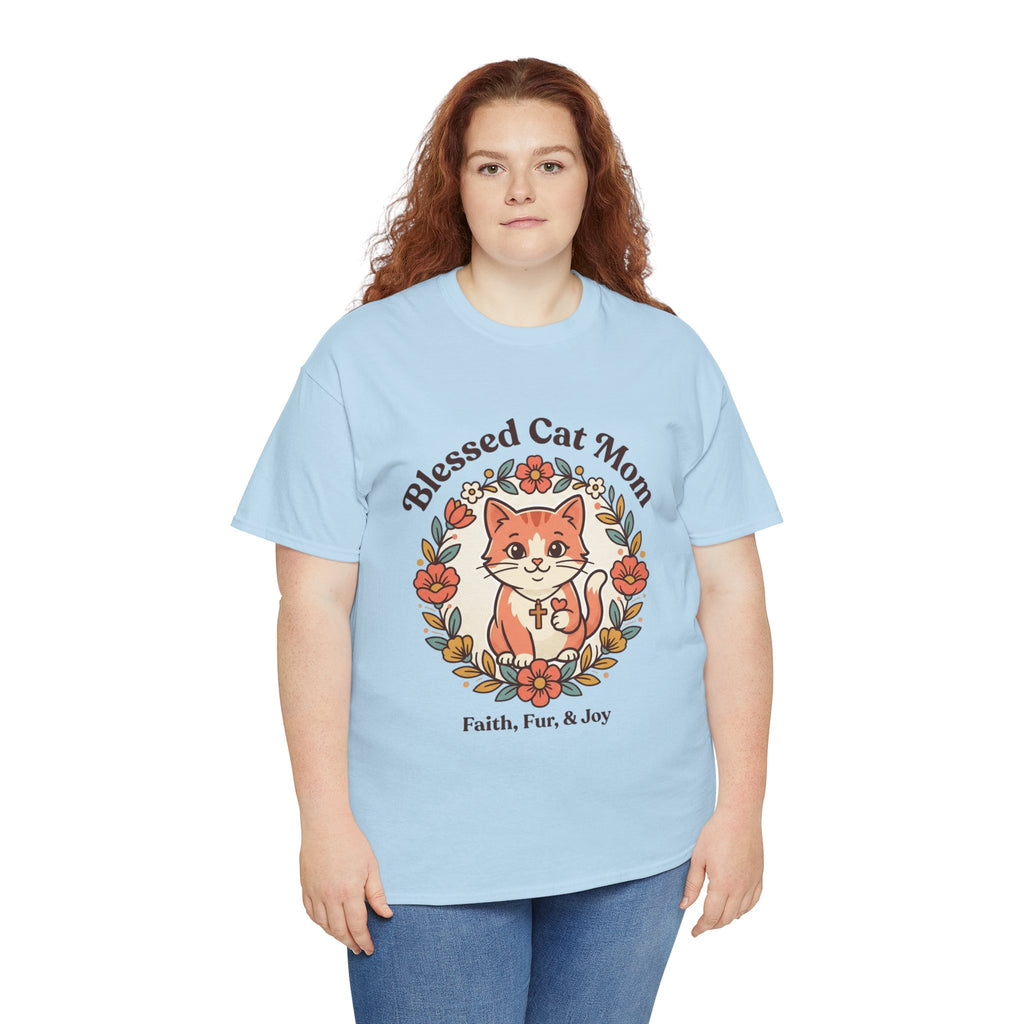 Blessed Cat Mom T-Shirt – Faith, Fur & Joy Floral Cat Mom Tee