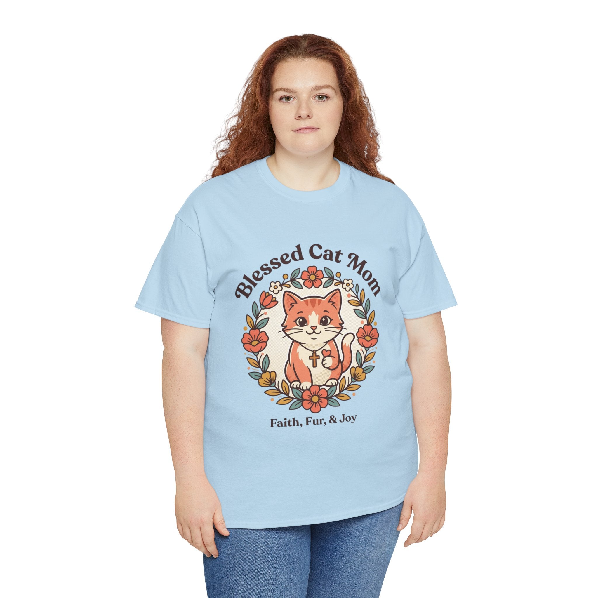 Blessed Cat Mom T-Shirt – Faith, Fur & Joy Floral Cat Mom Tee