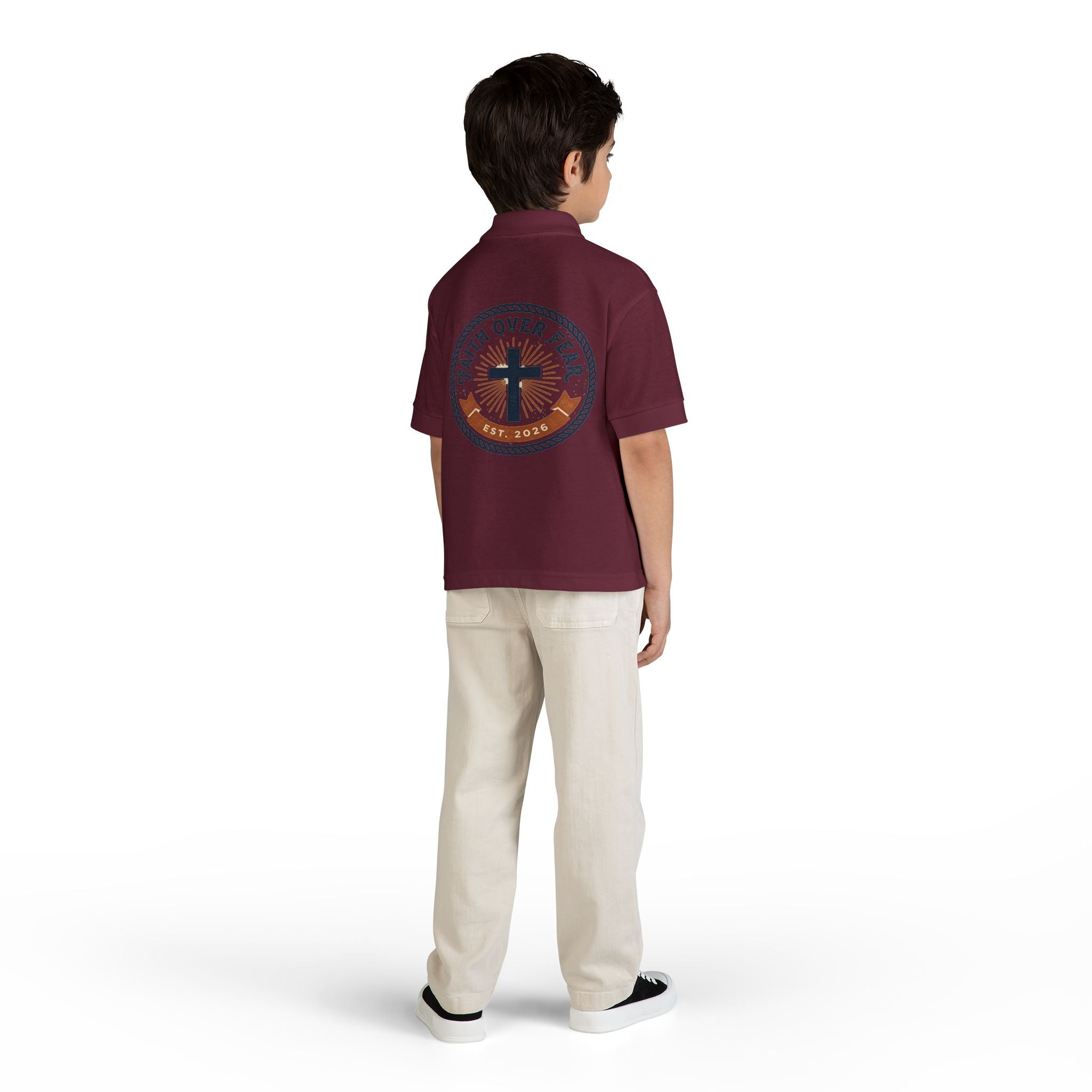 Faith over Fear design Youth Polo