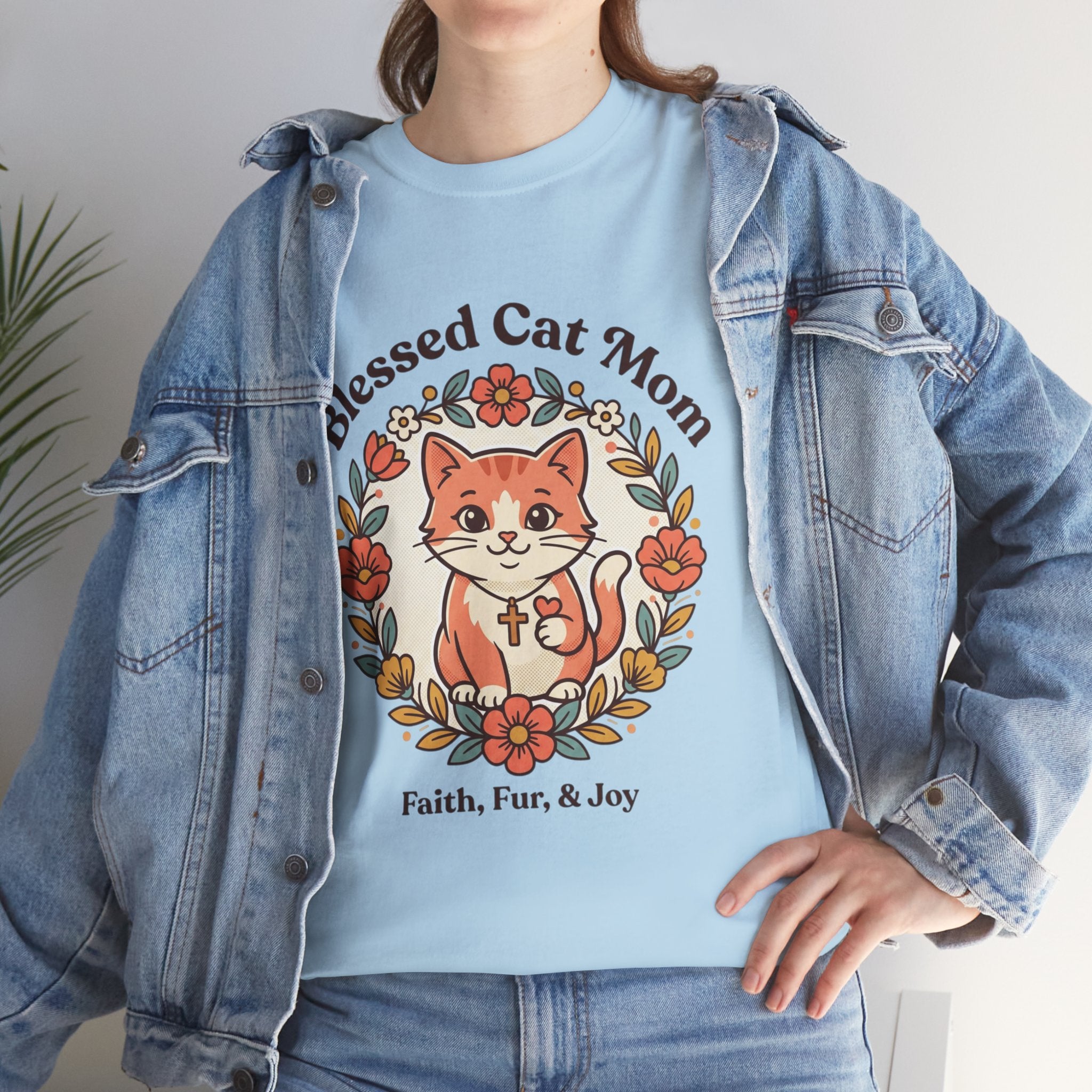 Blessed Cat Mom T-Shirt – Faith, Fur & Joy Floral Cat Mom Tee
