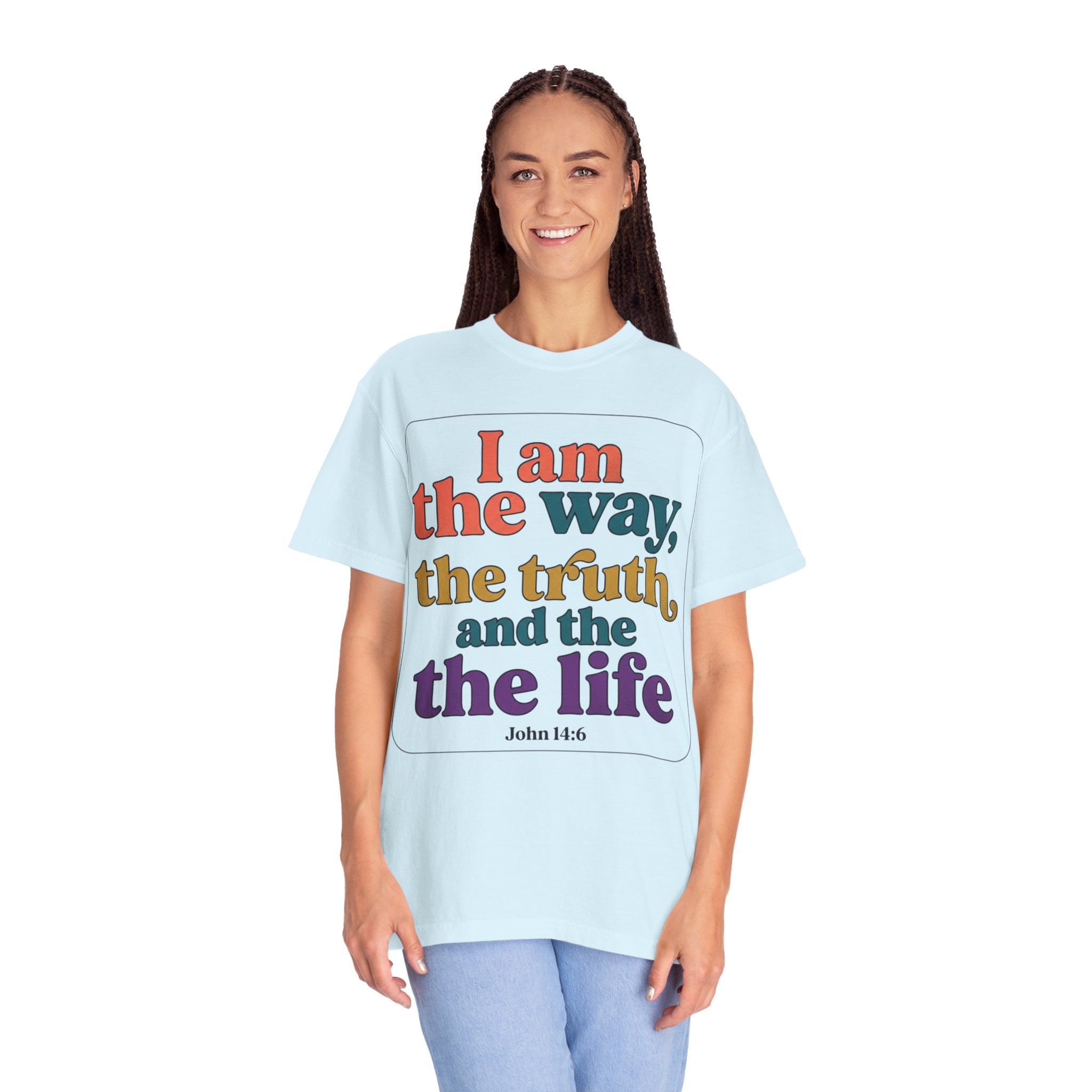 Christian T-Shirt — "I Am the Way, the Truth, and the Life" Retro Scripture Tee (John 14:6)