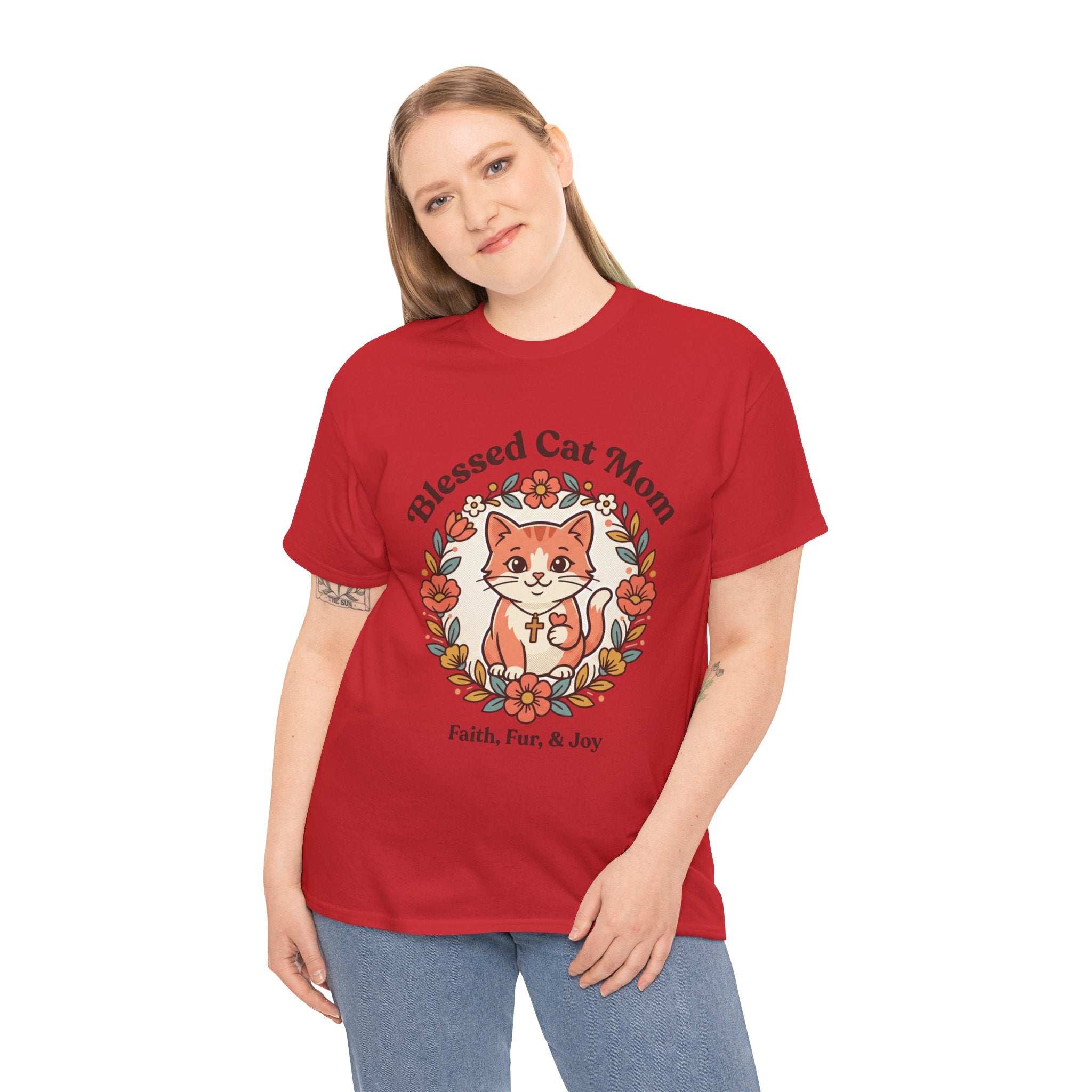 Blessed Cat Mom T-Shirt – Faith, Fur & Joy Floral Cat Mom Tee