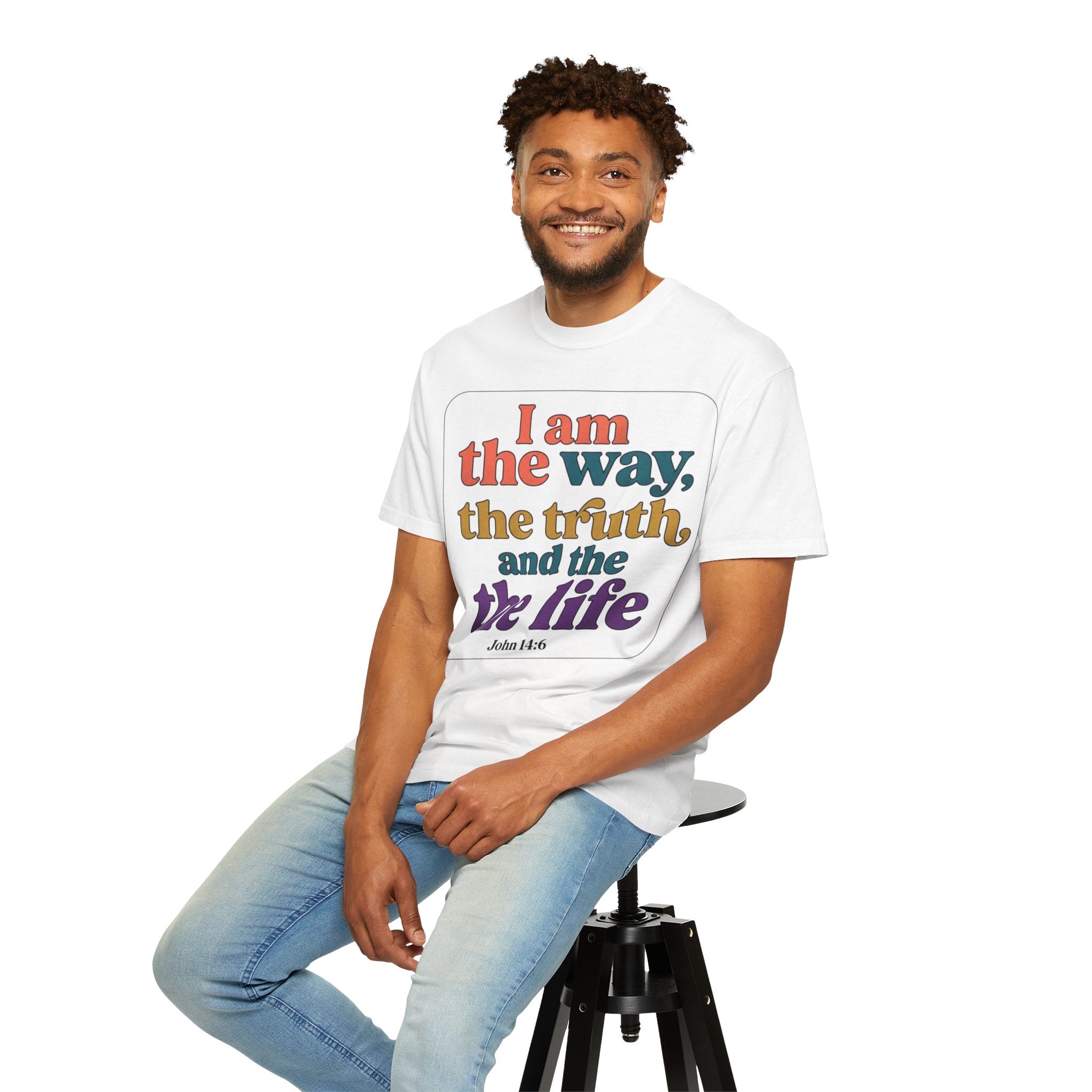 Christian T-Shirt — "I Am the Way, the Truth, and the Life" Retro Scripture Tee (John 14:6)