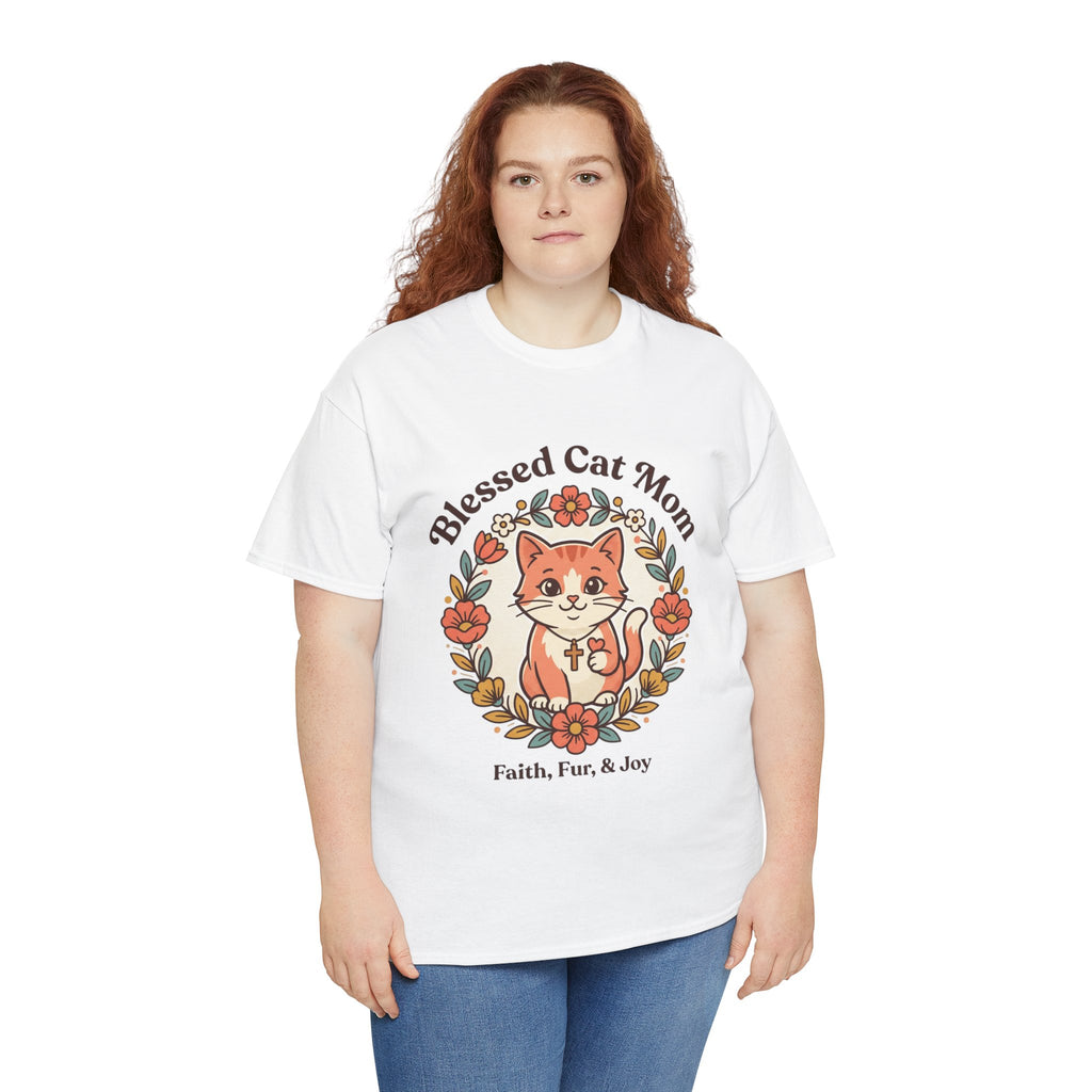 Blessed Cat Mom T-Shirt – Faith, Fur & Joy Floral Cat Mom Tee