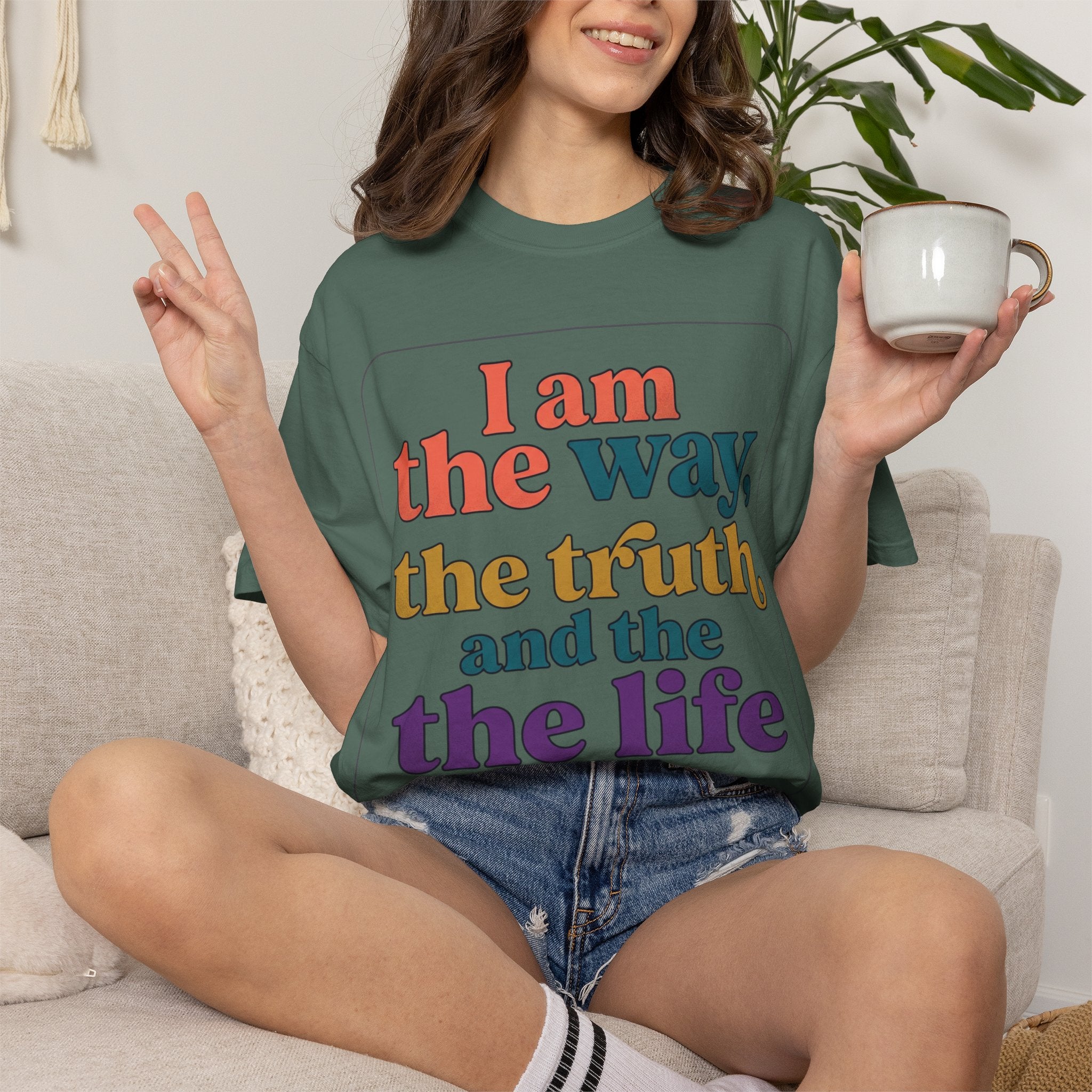 Christian T-Shirt — "I Am the Way, the Truth, and the Life" Retro Scripture Tee (John 14:6)
