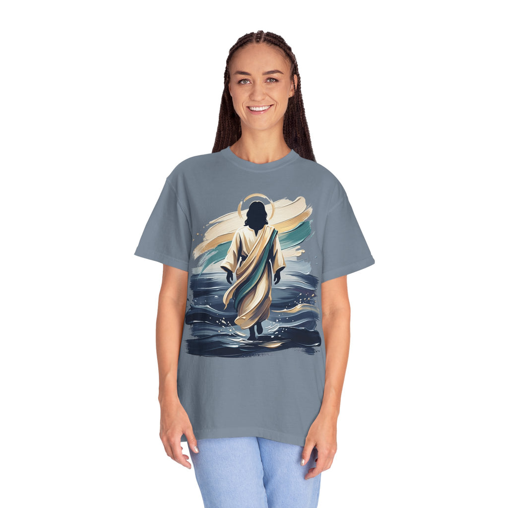 Jesus Walking on Water T-Shirt — Inspirational Christian Faith Tee