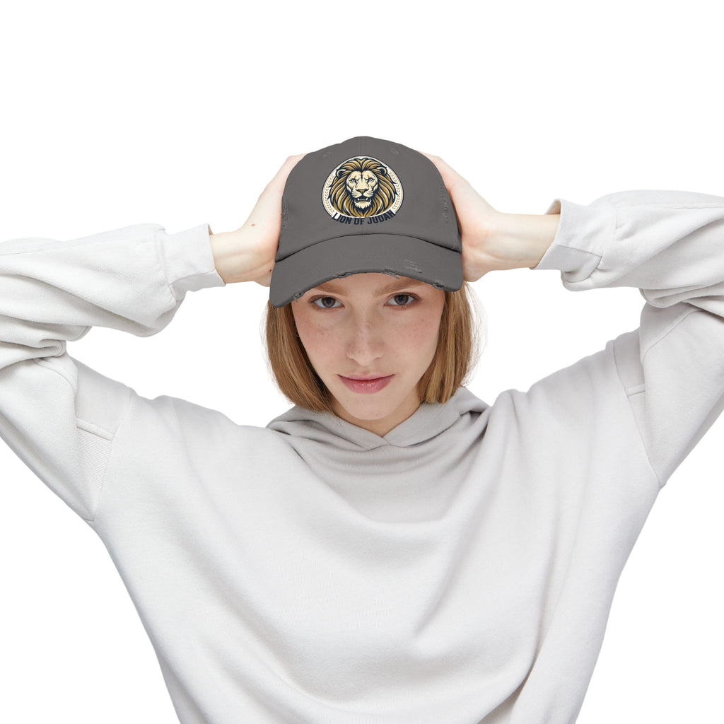Lion of Judah Distressed Baseball Cap — Vintage Christian Hat