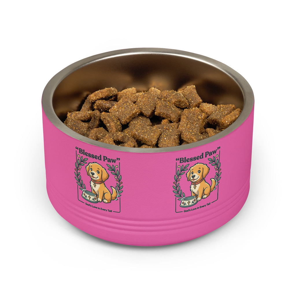 Dog Feeding Bowl — 18oz Stainless Pet Bowl with Cute Puppy Design