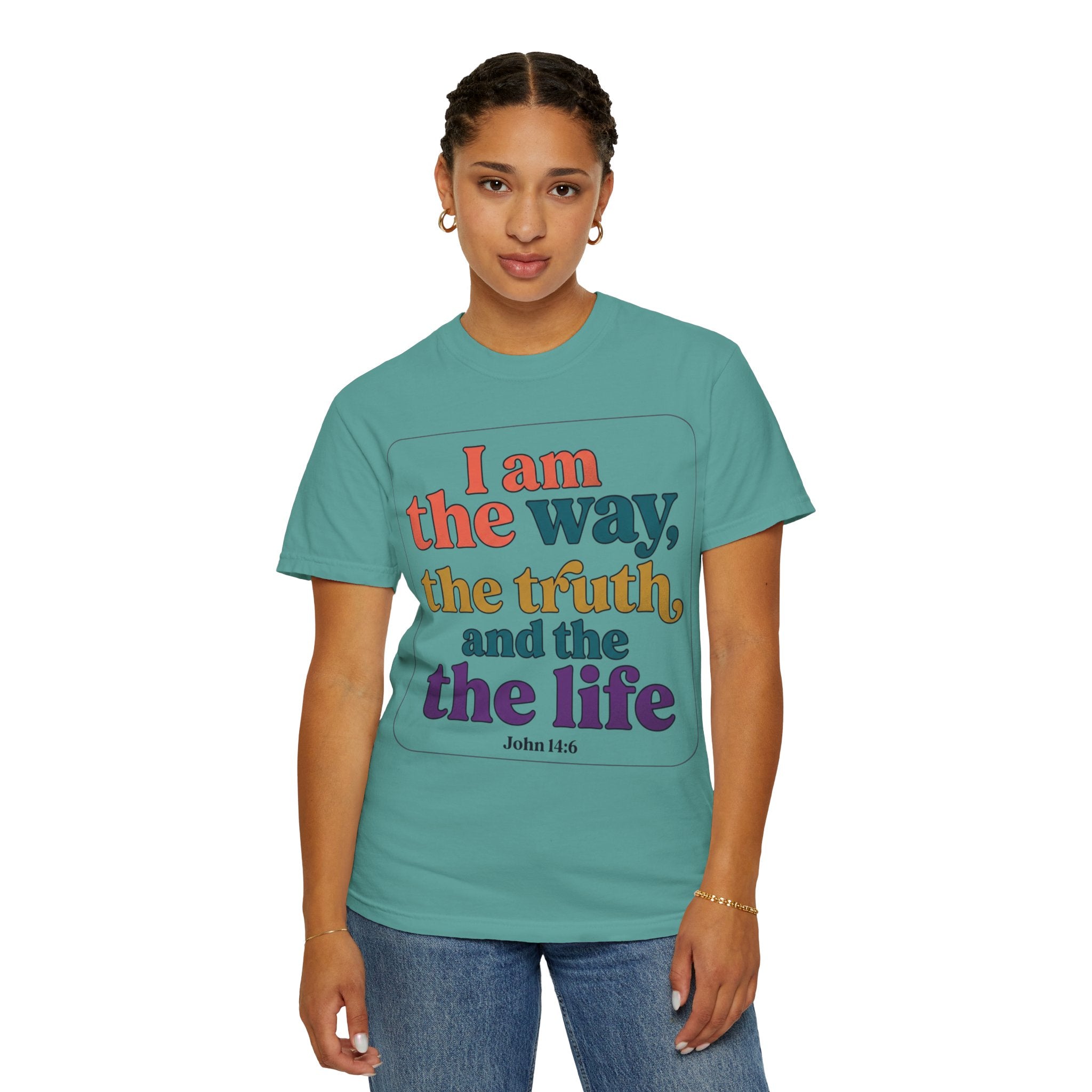 Christian T-Shirt — "I Am the Way, the Truth, and the Life" Retro Scripture Tee (John 14:6)