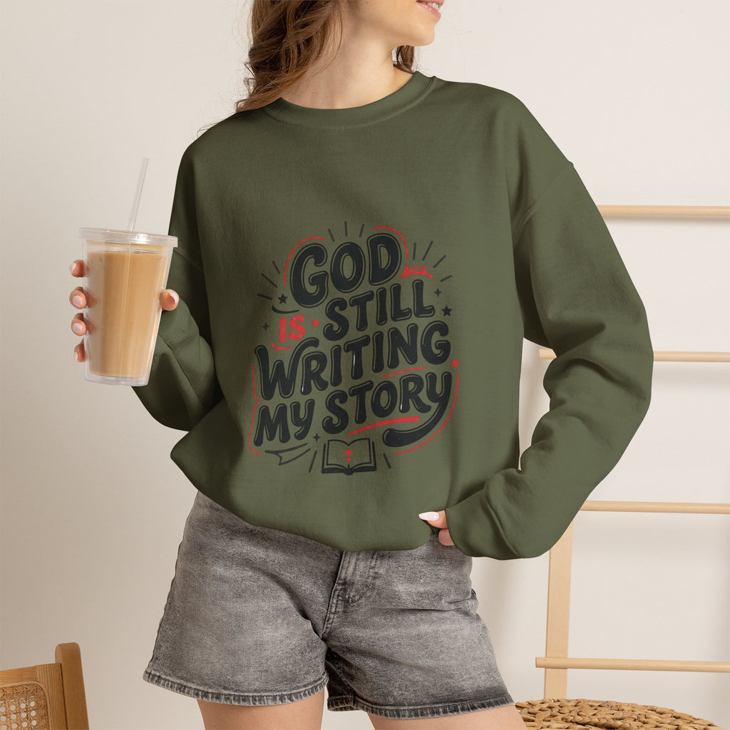 God Is Still Writing My Story Sweatshirt | Christian encouragement, groovy scripture