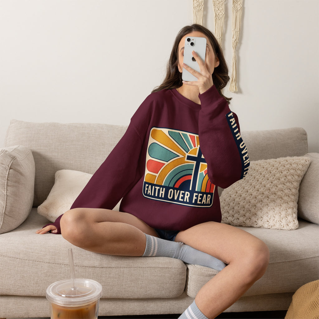Faith Over Fear Christian Heavy Blend™ Crewneck Sweatshirt