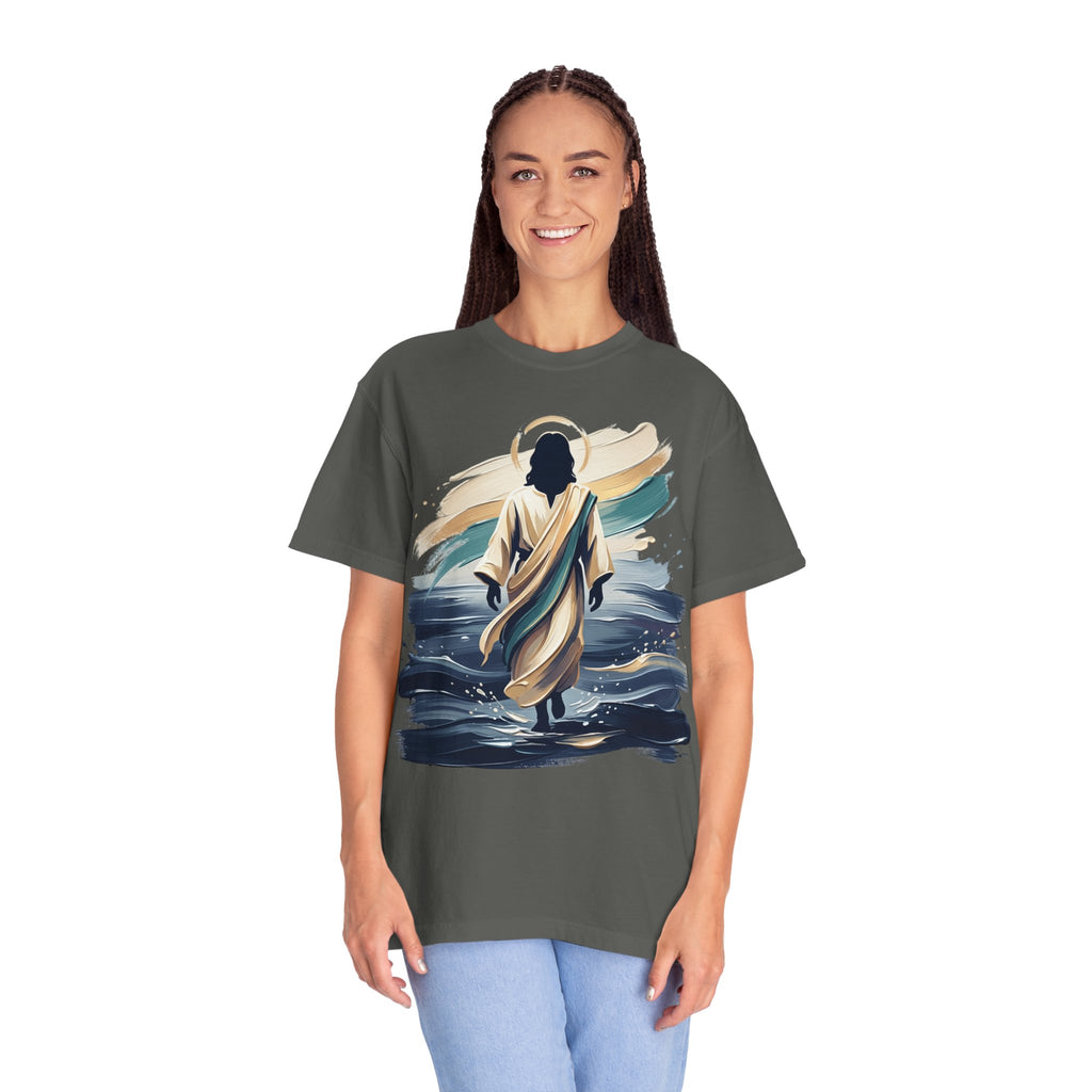 Jesus Walking on Water T-Shirt — Inspirational Christian Faith Tee