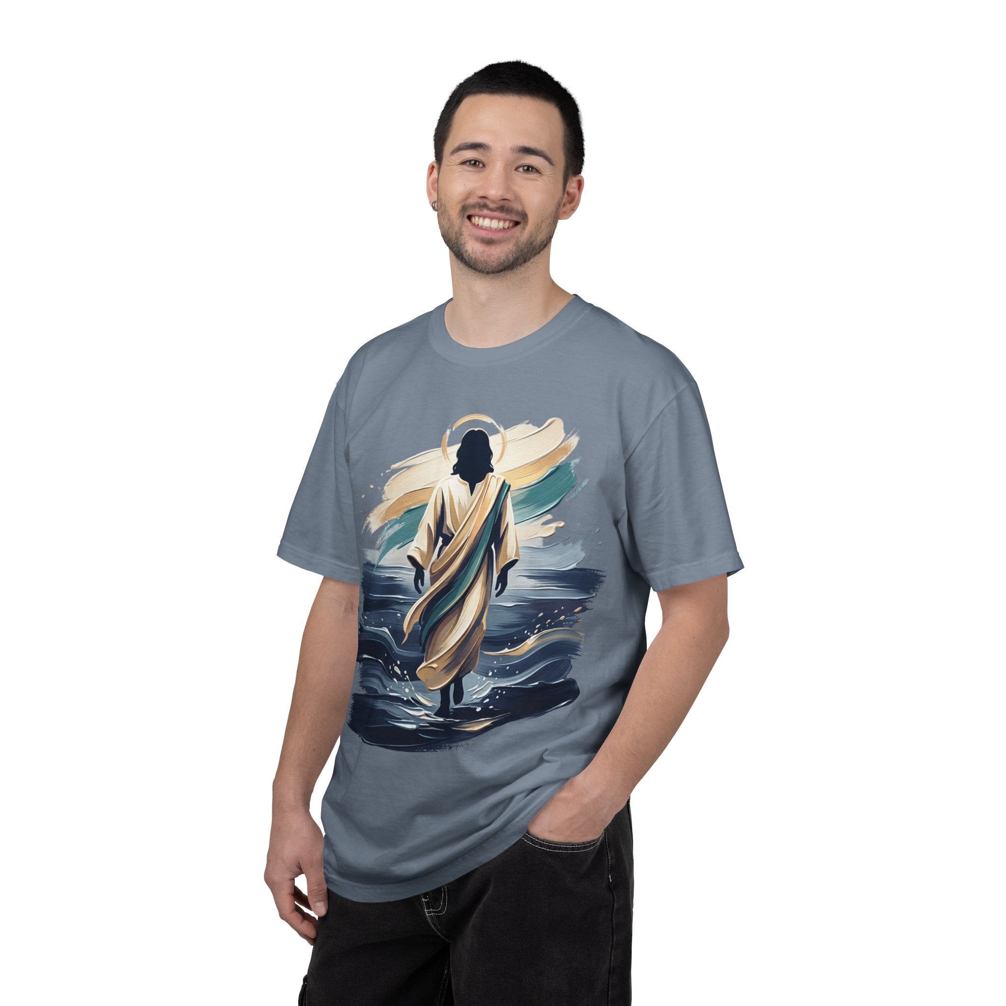 Jesus Walking on Water T-Shirt — Inspirational Christian Faith Tee