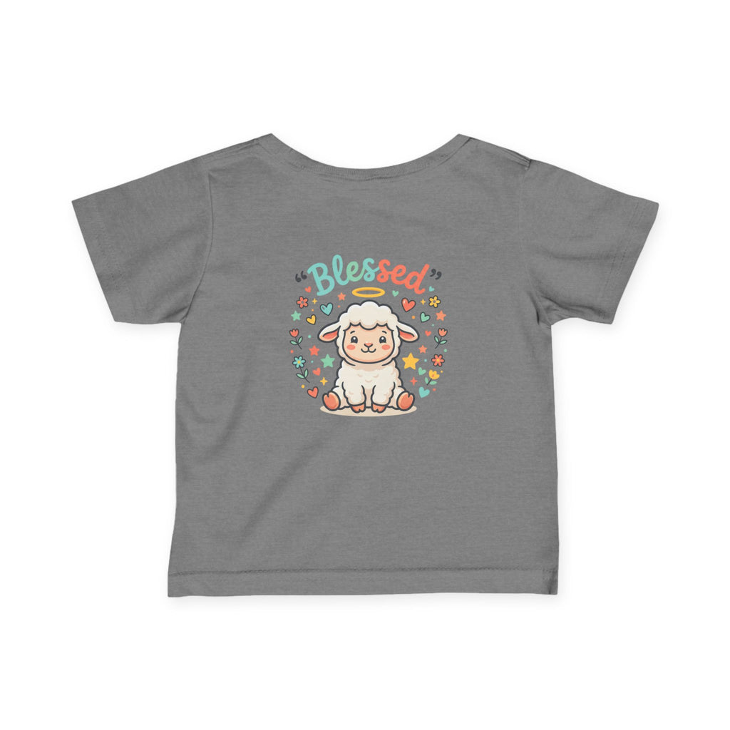 Infant Tee - 'Blessed' Cute Lamb Baby Shirt (Newborn Baptism, Christening Gift)