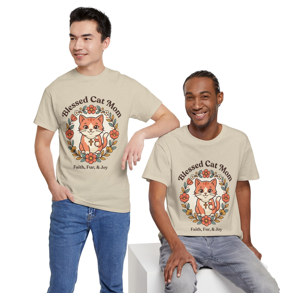 Blessed Cat Mom T-Shirt – Faith, Fur & Joy Floral Cat Mom Tee