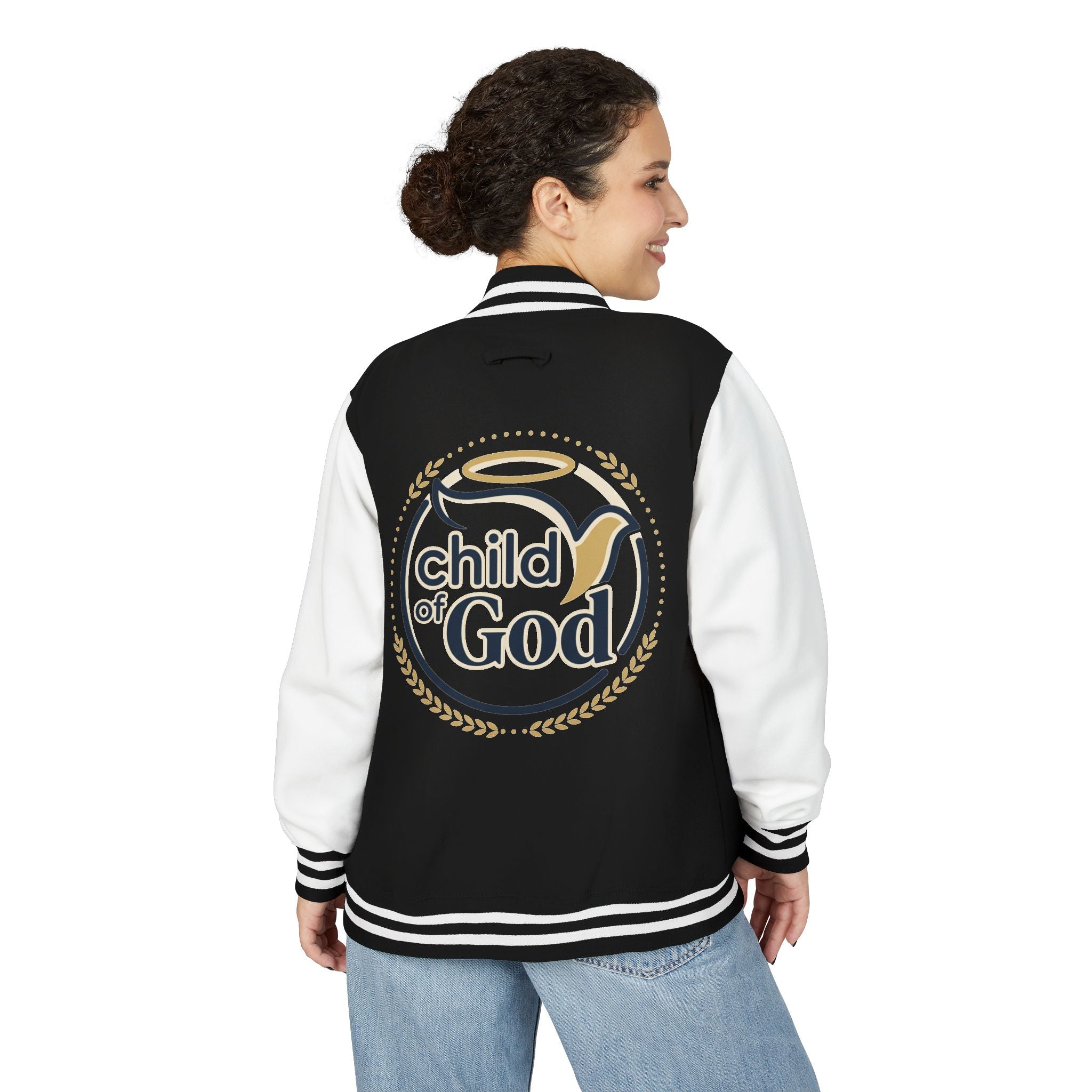Child of God Emblem Letterman Jacket | Red White Varsity