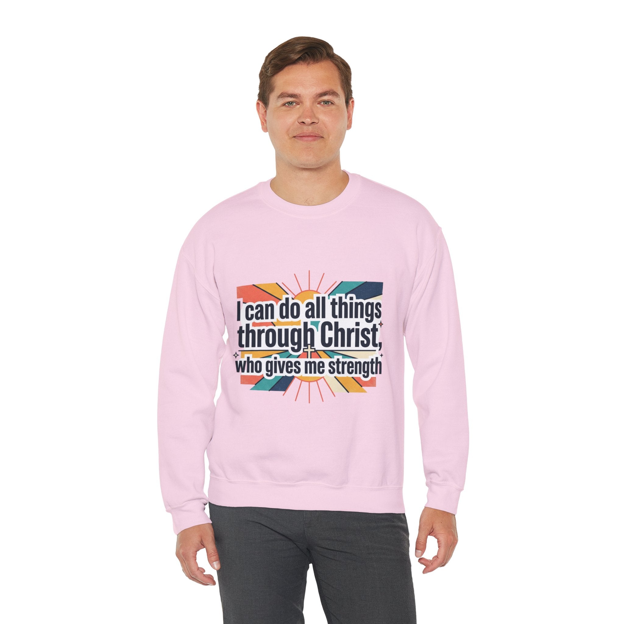 All things through Christ Christian Heavy Blend™ Crewneck Sweatshirt