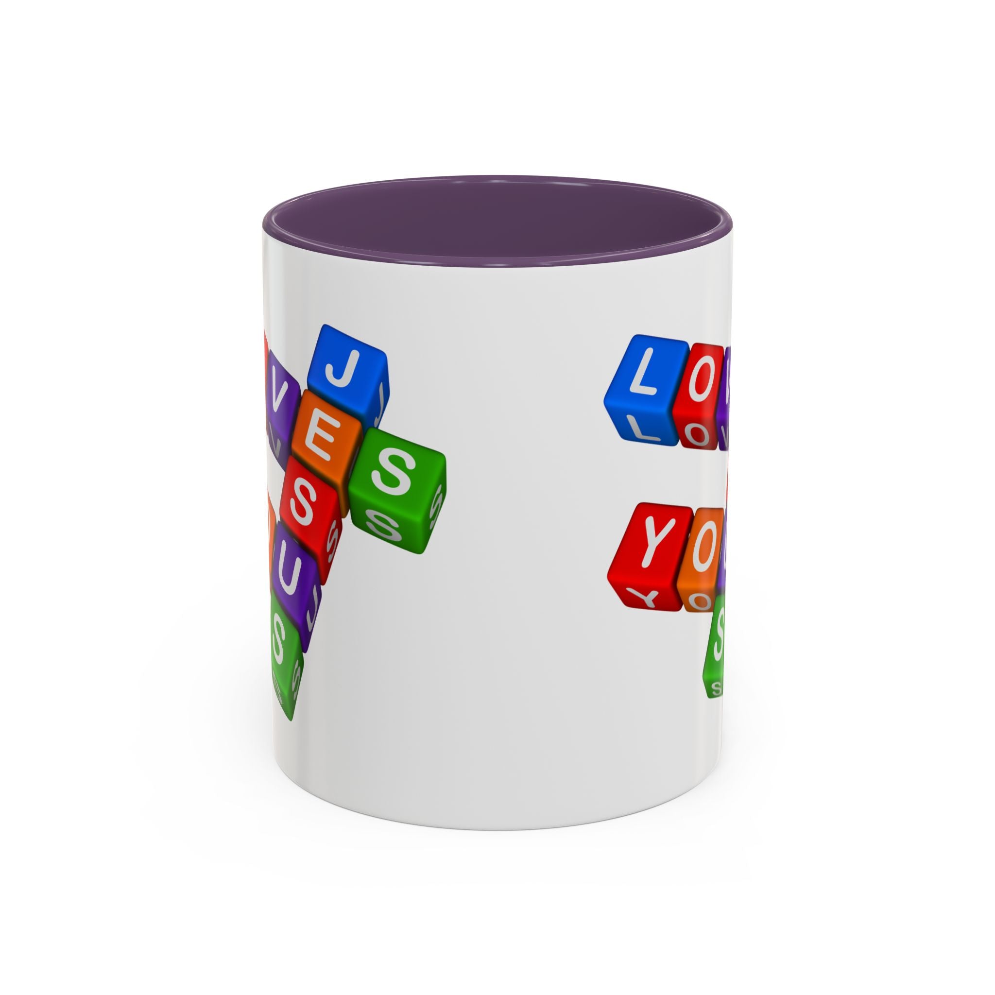 Colorful Letter Blocks 'Jesus Loves You' Mug | Accent Coffee Mug
