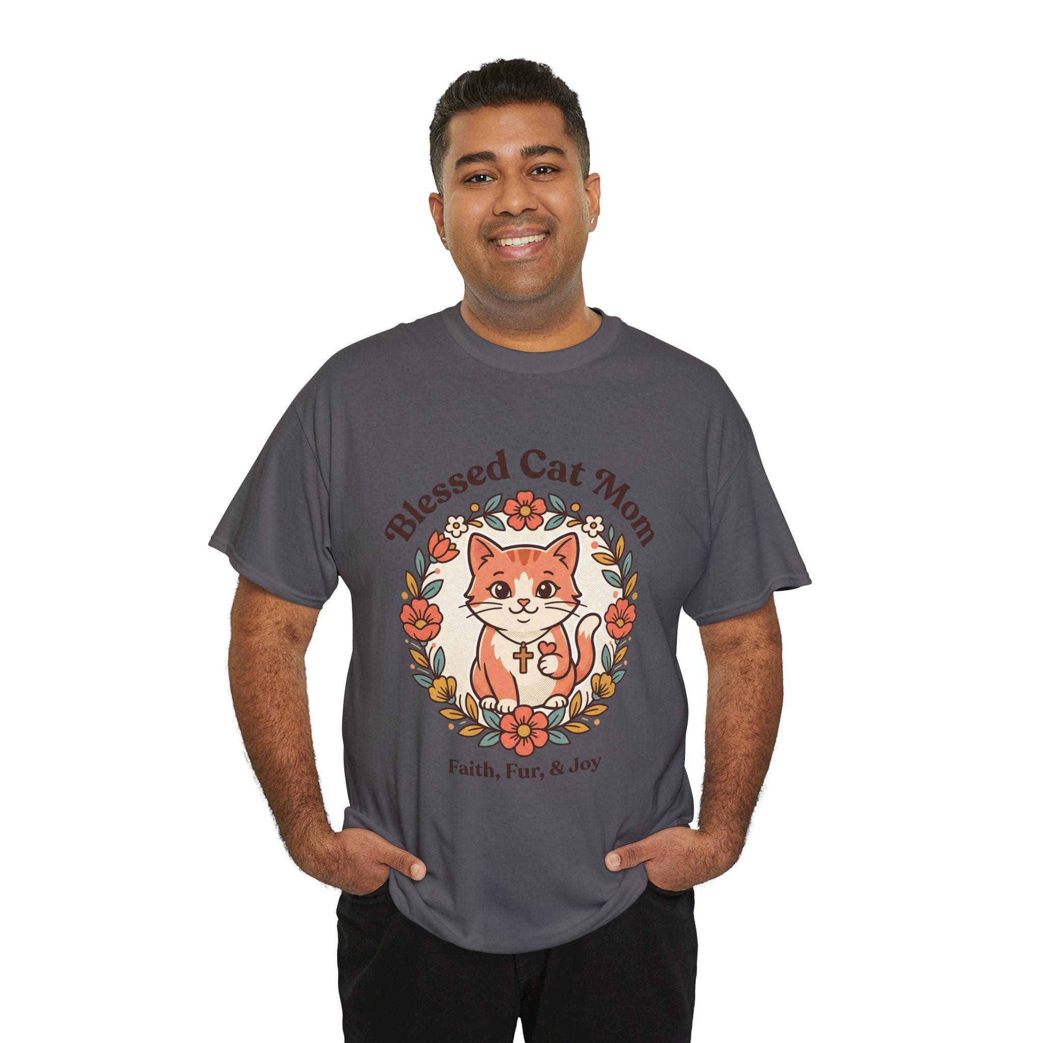 Blessed Cat Mom T-Shirt – Faith, Fur & Joy Floral Cat Mom Tee