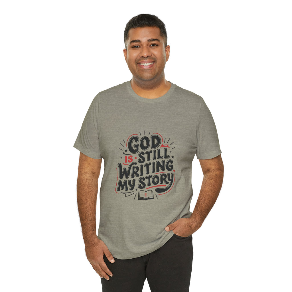 God Is Still Writing My Story T-Shirt | Christian encouragement, pastel groovy scripture