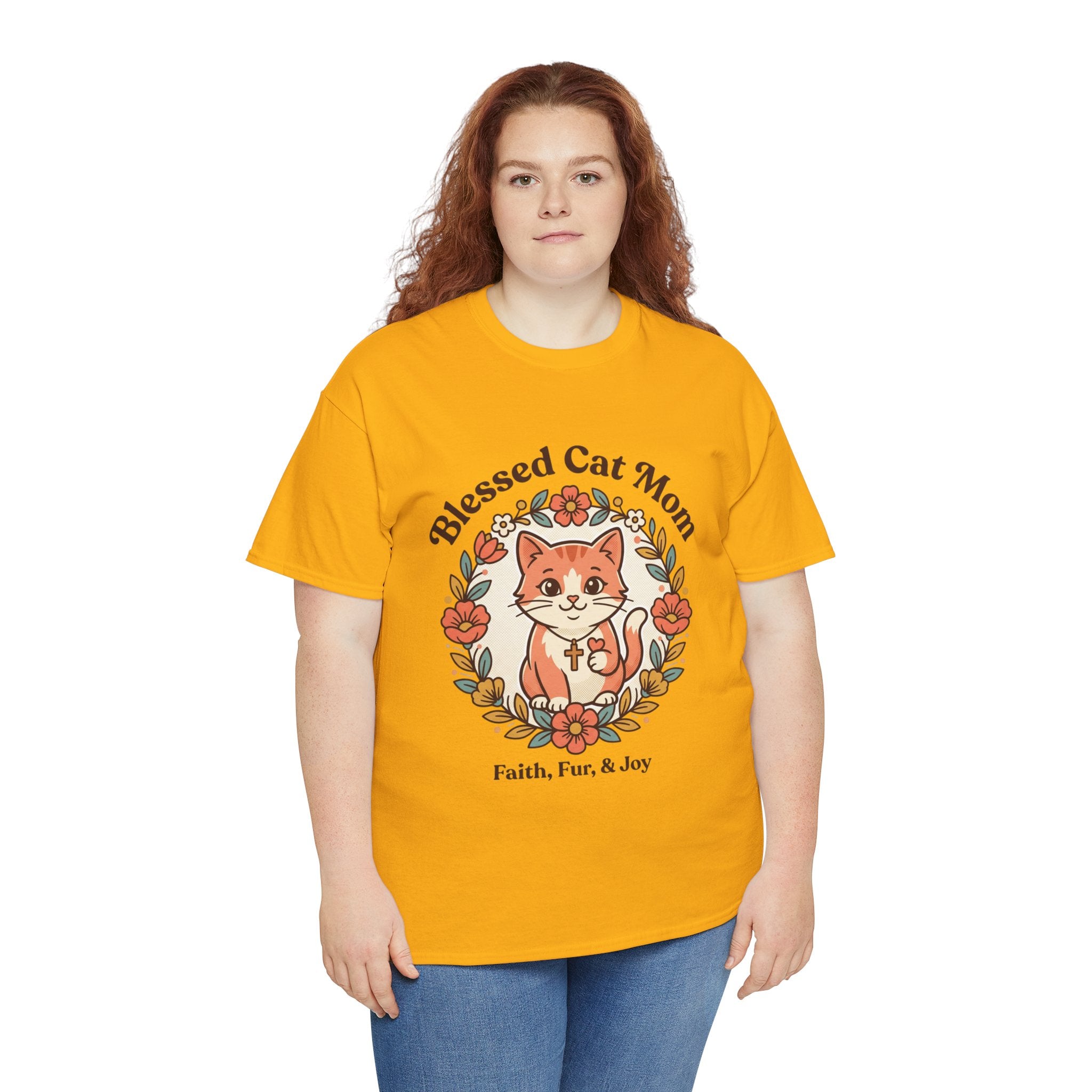 Blessed Cat Mom T-Shirt – Faith, Fur & Joy Floral Cat Mom Tee