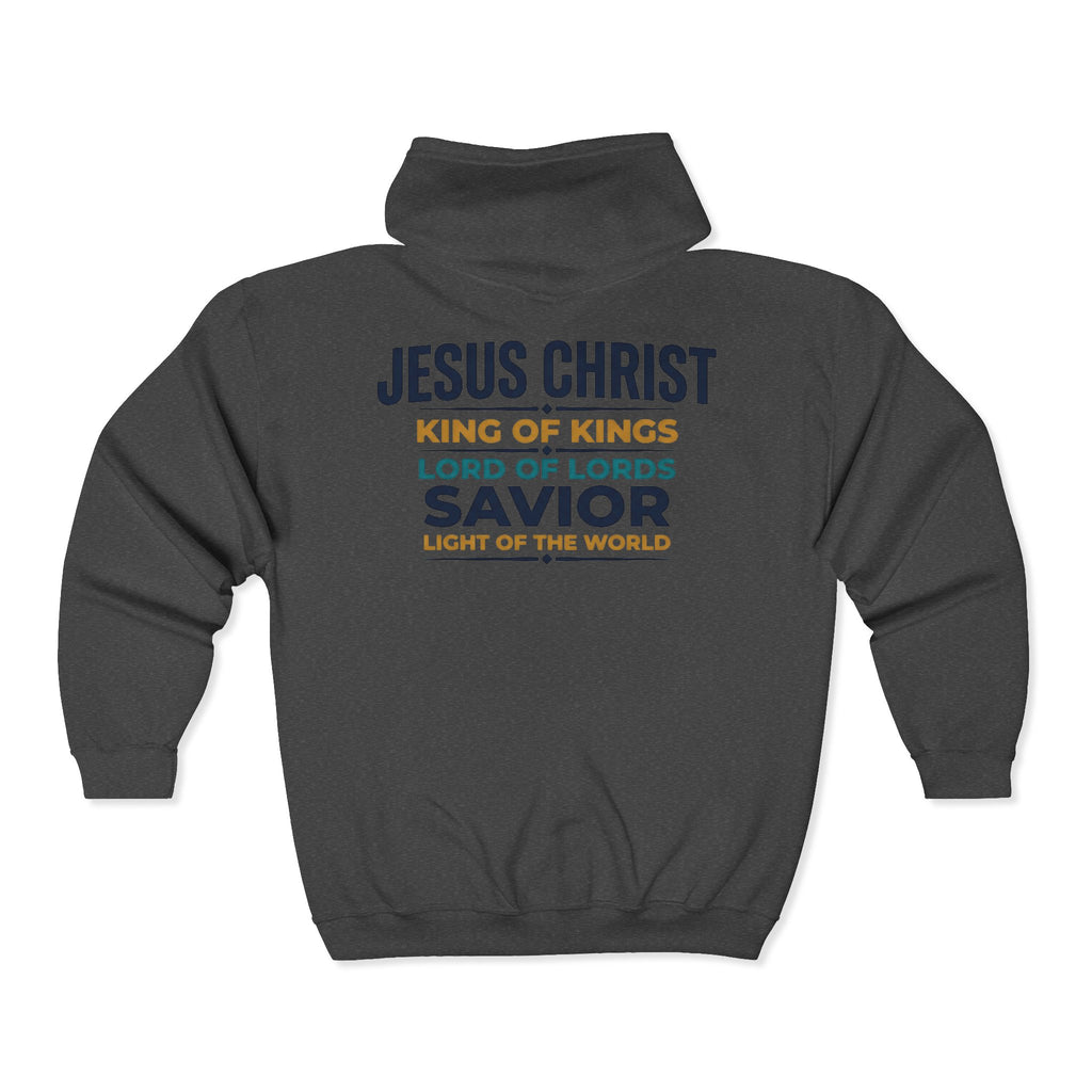 King of Kings Hoodie — Religious Faith Unisex Zip-Up Sweatshirt