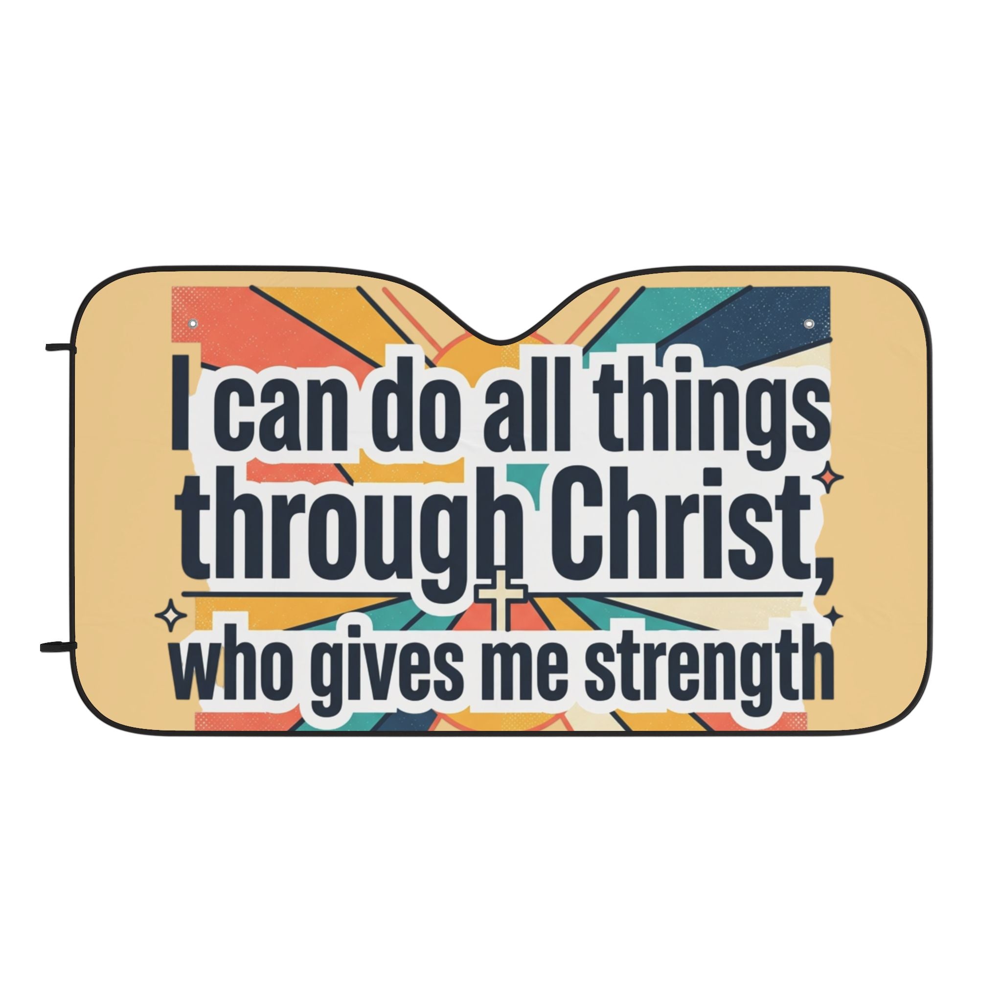 I Can Do All Things Through Christ Car Sun Shade | Christian Faith Sunshade