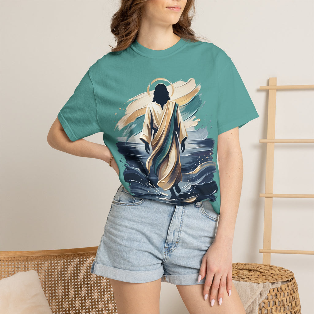 Jesus Walking on Water T-Shirt — Inspirational Christian Faith Tee