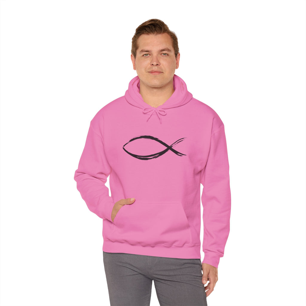 Christian Fish Symbal Heavy Blend™ Hooded Sweatshirt