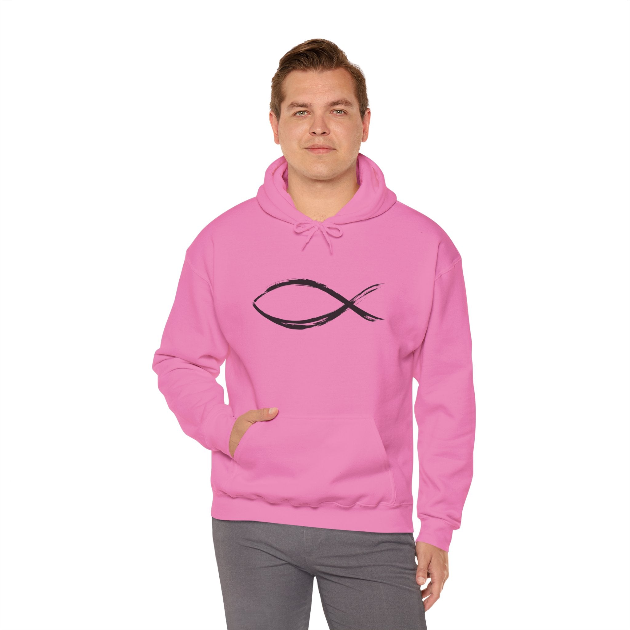 Christian Fish Symbal Heavy Blend™ Hooded Sweatshirt