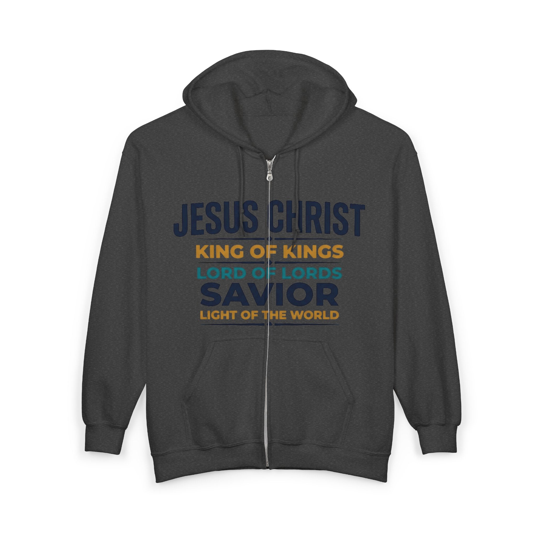 King of Kings Hoodie — Religious Faith Unisex Zip-Up Sweatshirt